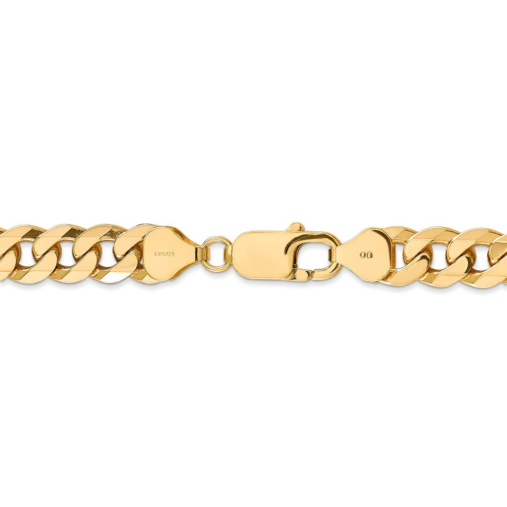 14K Gold Beveled Curb Chain Necklace with Lobster Clasp - 22 Inch