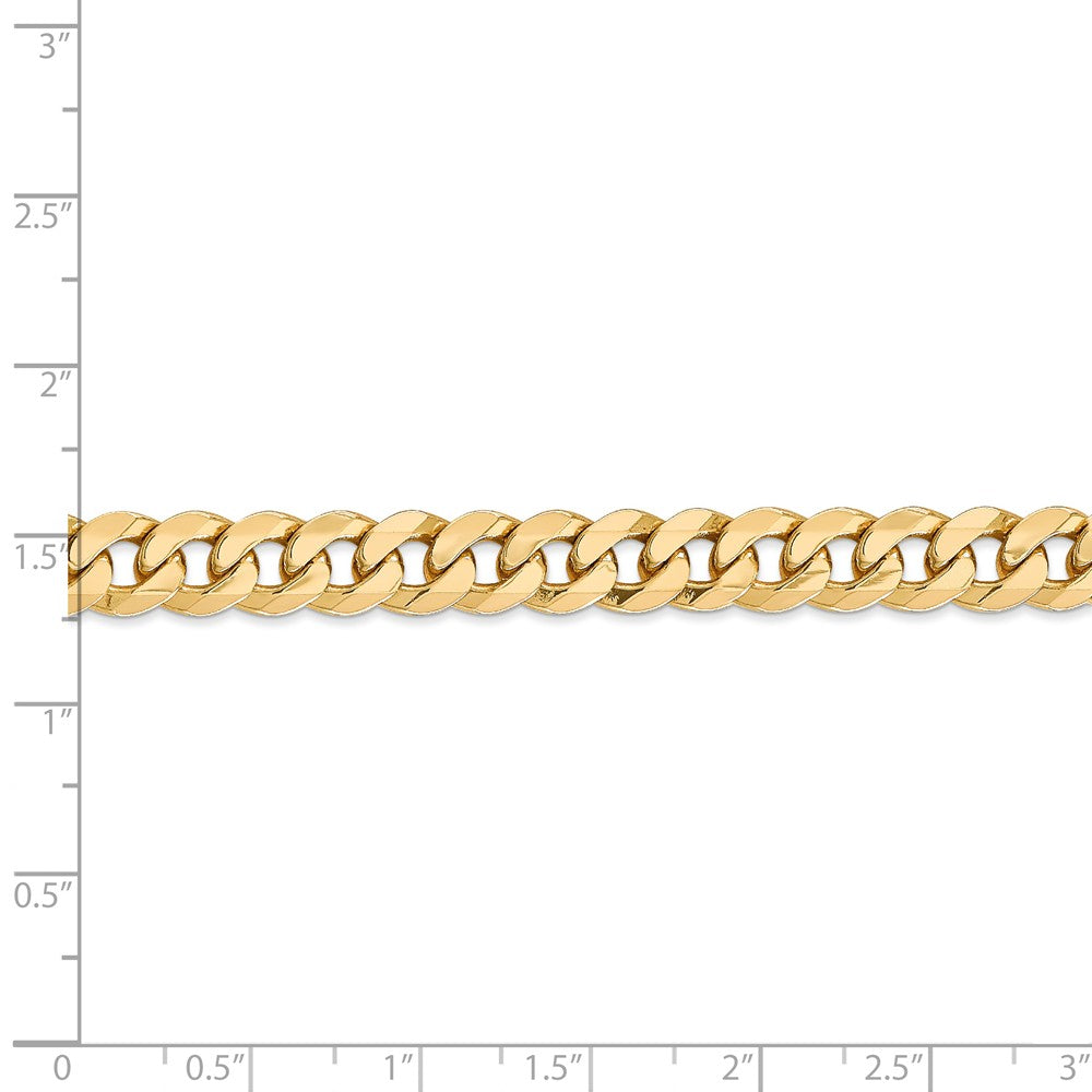 14K 7.75mm Beveled Curb Chain