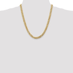14K Gold Beveled Curb Chain Necklace with Lobster Clasp - 22 Inch