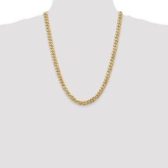 14K Gold Beveled Curb Chain Necklace with Lobster Clasp - 22 Inch