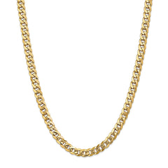 14K Gold Beveled Curb Chain Necklace with Lobster Clasp - 22 Inch
