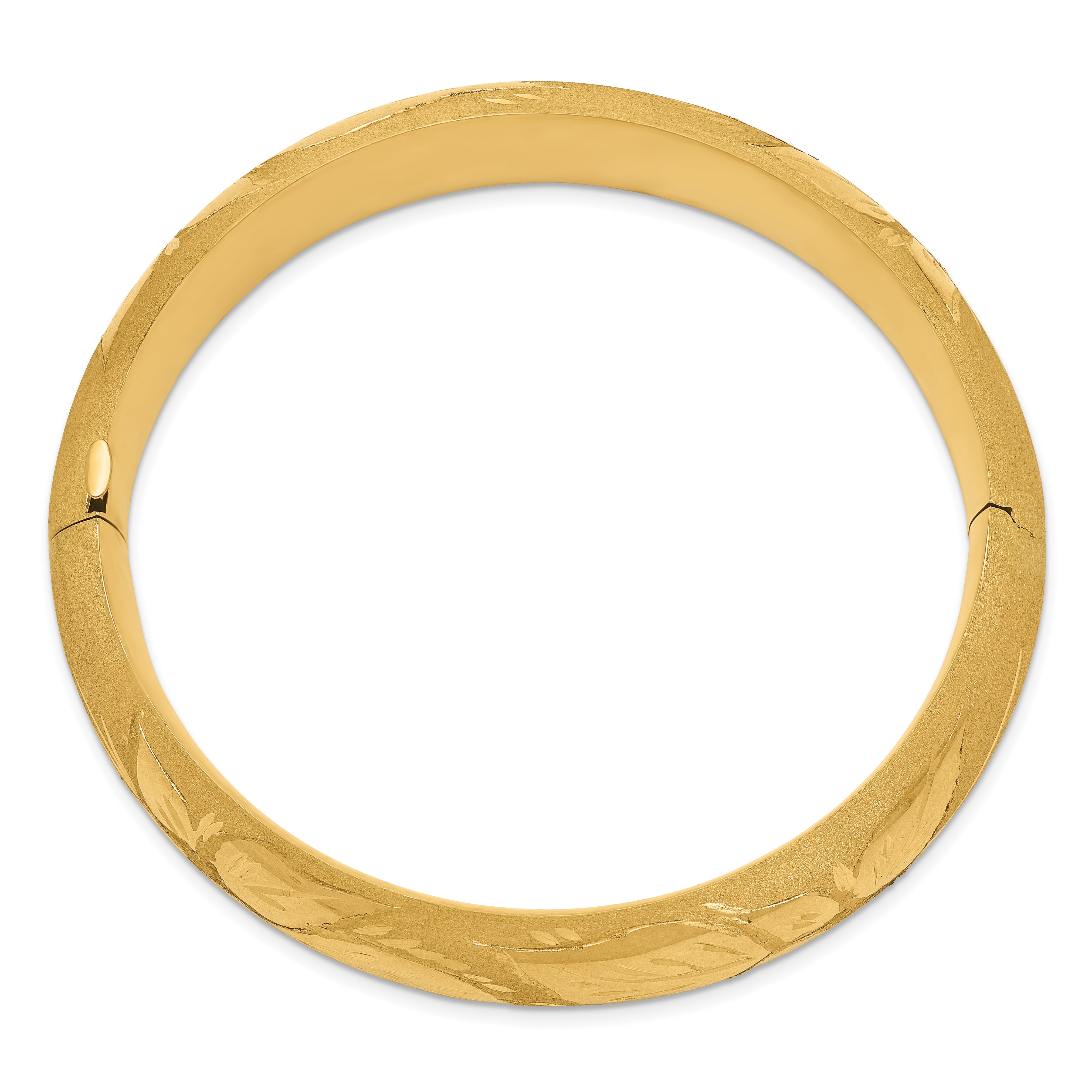 14k 11/16 Florentine Engraved Hinged Bangle Bracelet Secondary image