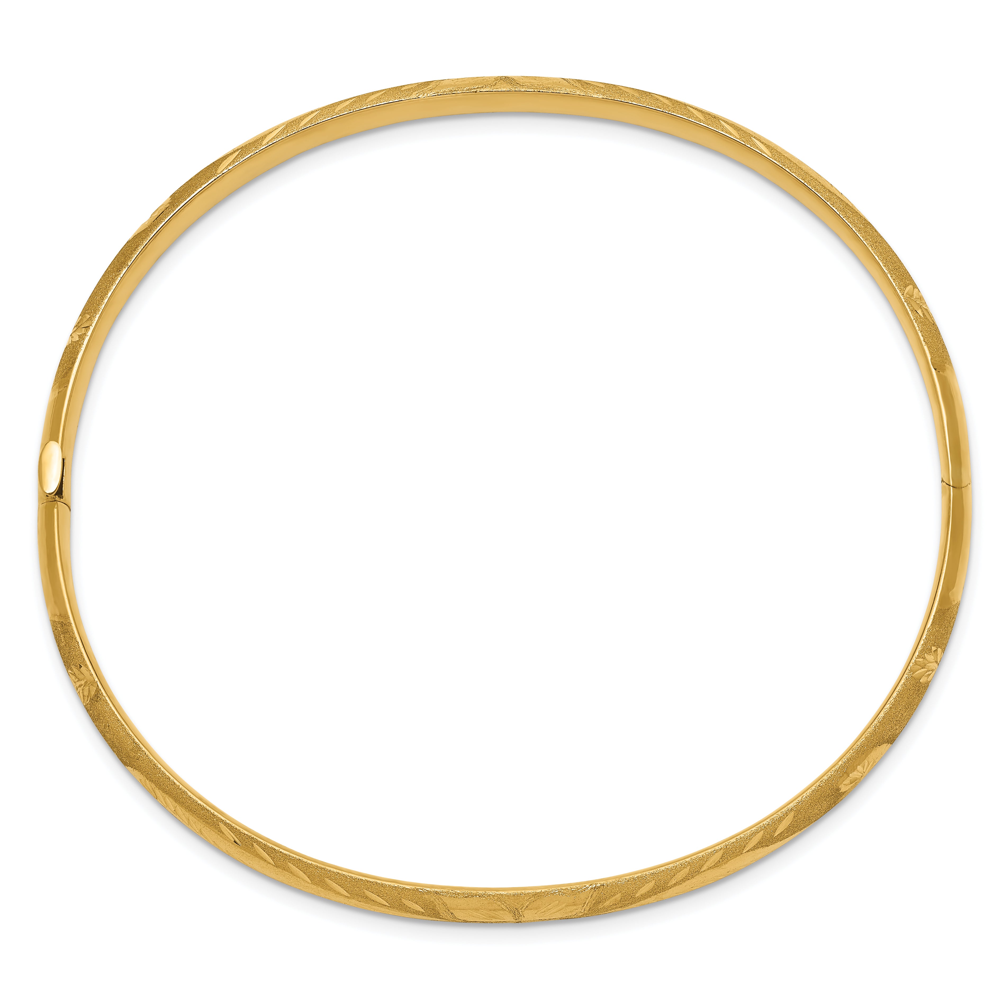 14k 3/16 Florentine Engraved Hinged Bangle Bracelet Secondary image
