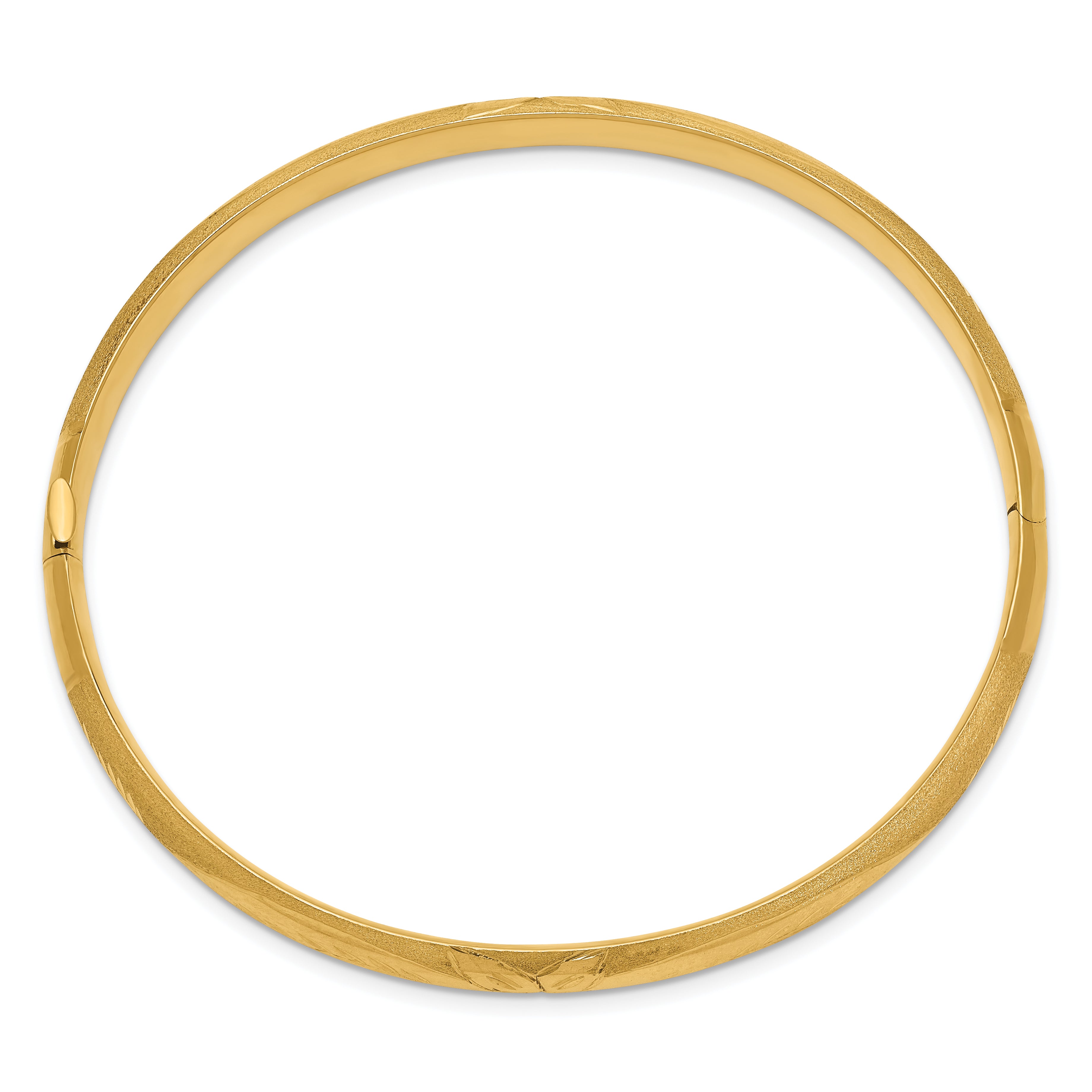 14k 4/16 Florentine Engraved Hinged Bangle Bracelet Secondary image