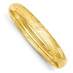 14K Gold Florentine Engraved Hinged Bangle with Safety Bar