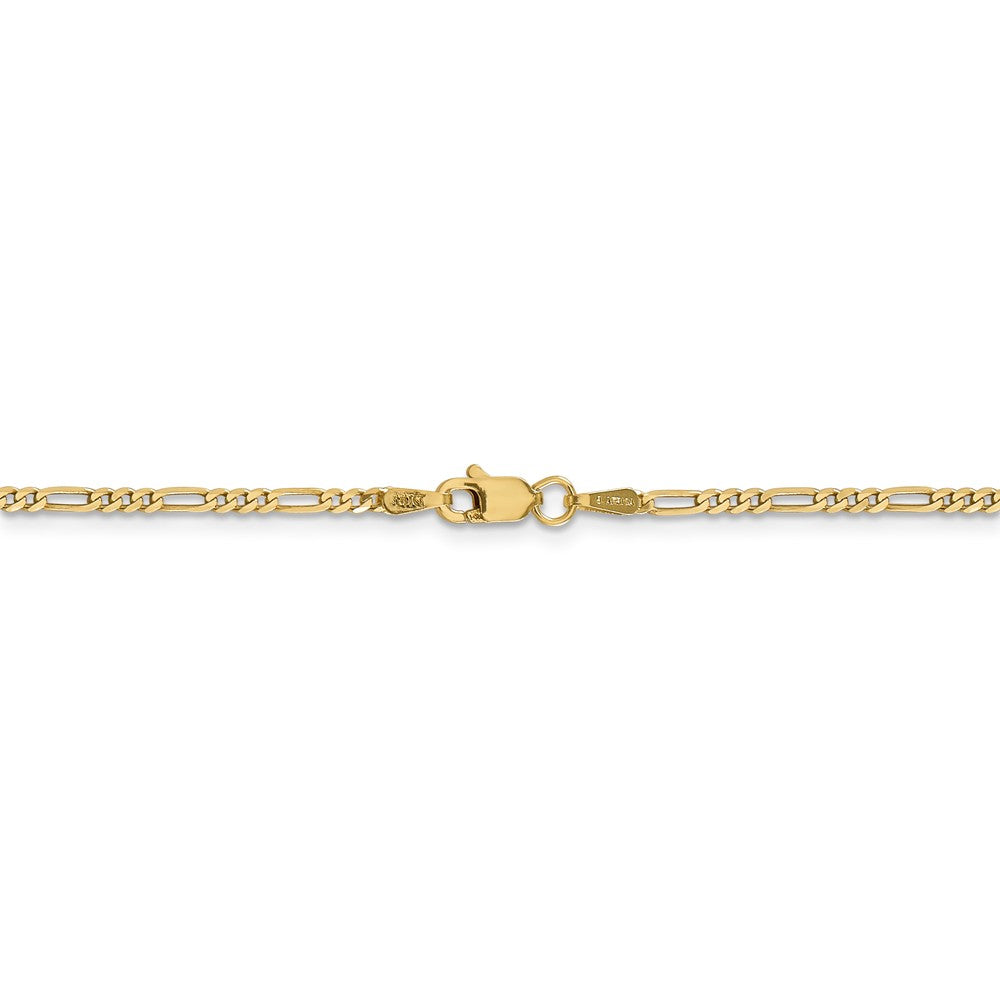 14K Gold Sapphire Figaro Chain Necklace with Pendant Elegant and Solid
