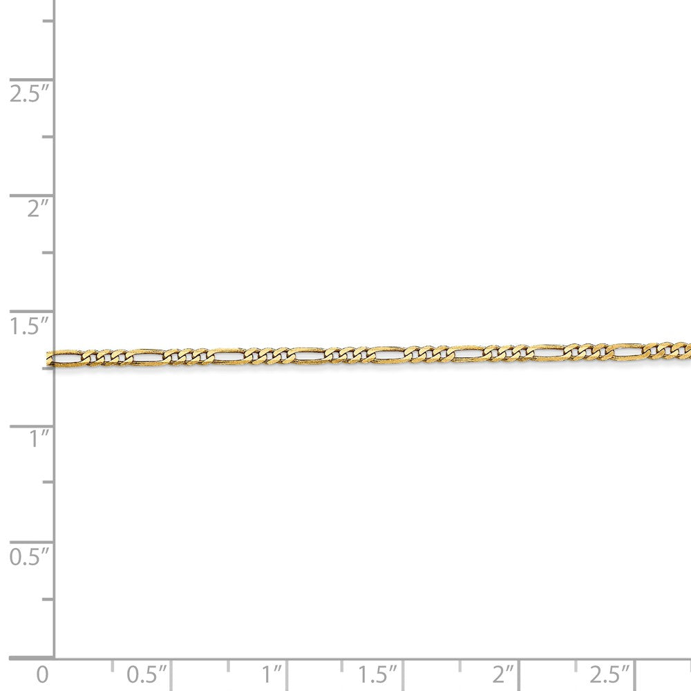 14K 1.80mm Flat Figaro Chain