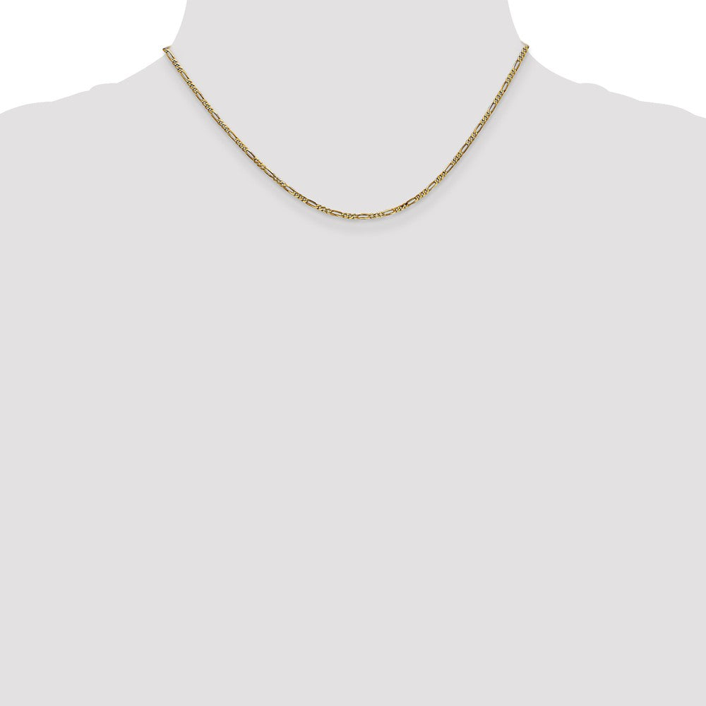 14K Gold Sapphire Figaro Chain Necklace with Pendant Elegant and Solid