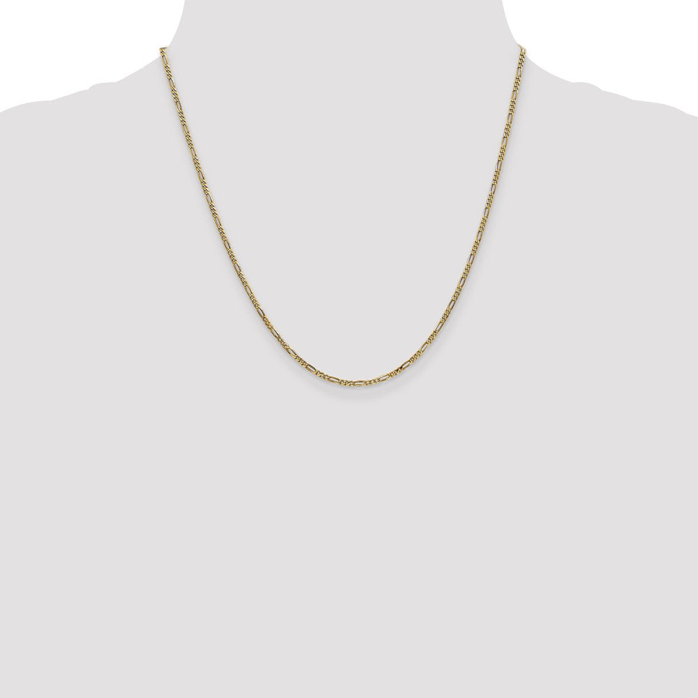 14K Gold Sapphire Figaro Chain Necklace with Pendant Elegant and Solid