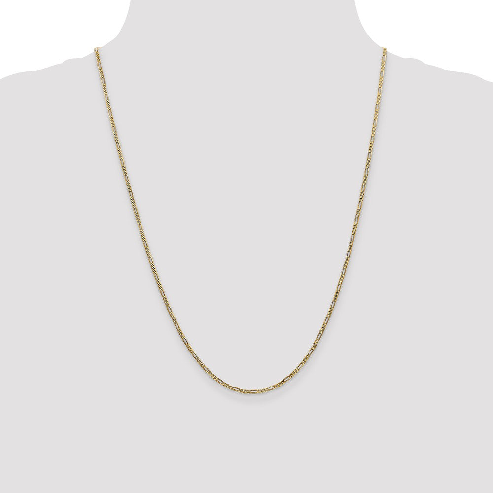 14K Gold Sapphire Figaro Chain Necklace with Pendant Elegant and Solid