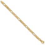 14K 7.25 inch 6.5mm Solid Hand Polished Fancy Flat Anchor Link with Fancy Lobster Clasp Bracelet