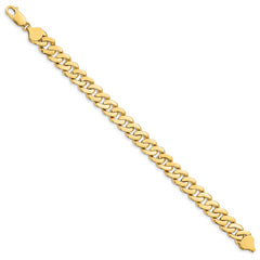 14k 8.5mm Solid Hand-Polished Fancy Link Bracelet