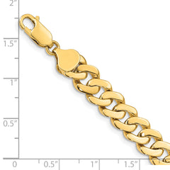 14k 8.5mm Solid Hand-Polished Fancy Link Bracelet