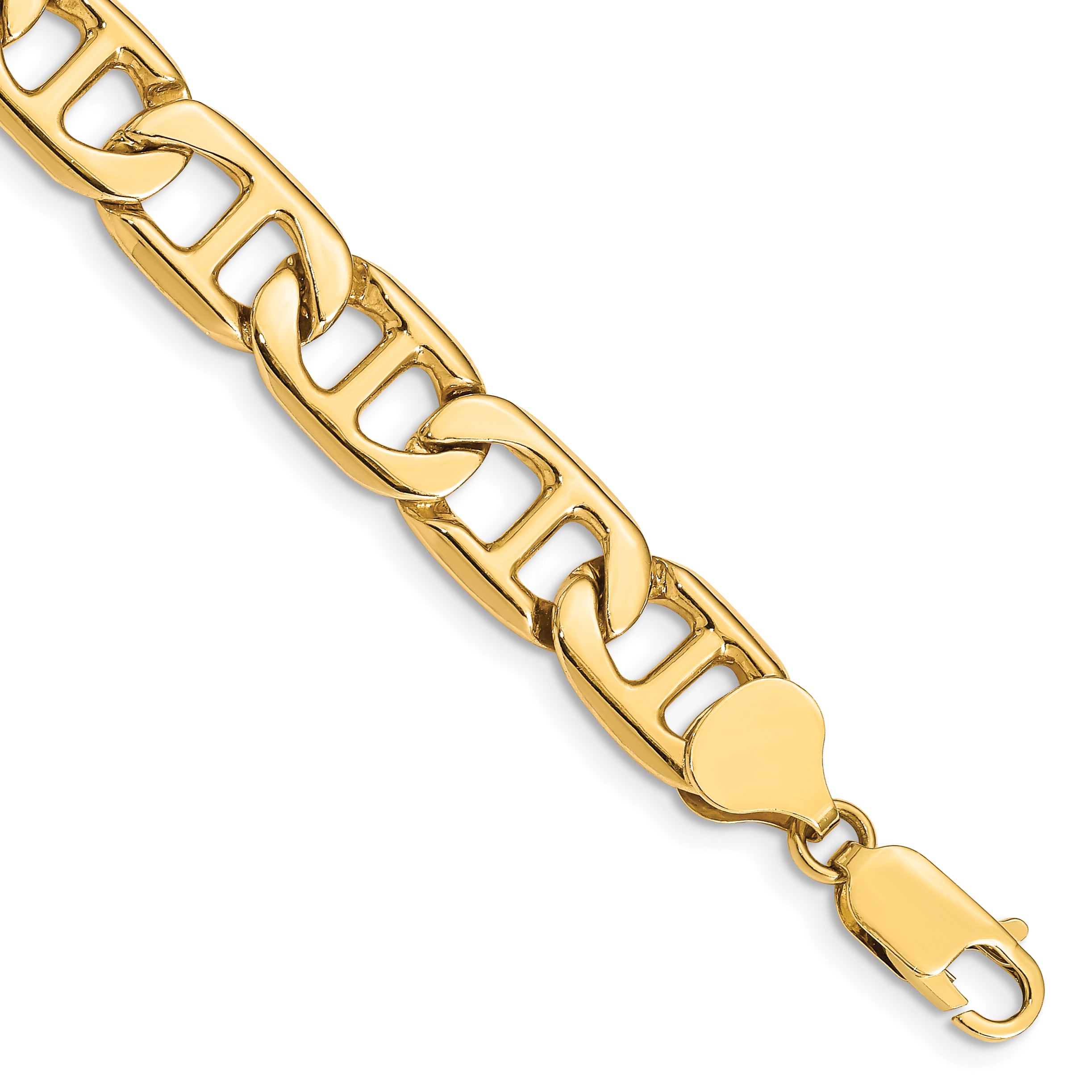 14k 8.75mm Solid Hand-Polished Anchor Link Bracelet Main image