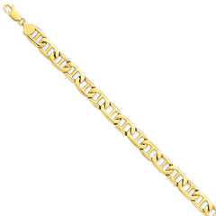 14k 8.75mm Solid Hand-Polished Anchor Link Bracelet