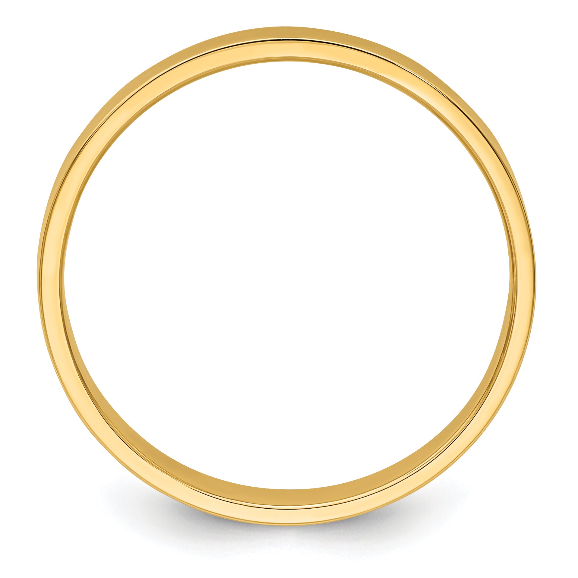 14k Yellow Gold 3mm Lightweight Flat Wedding Band Size 4 - 4