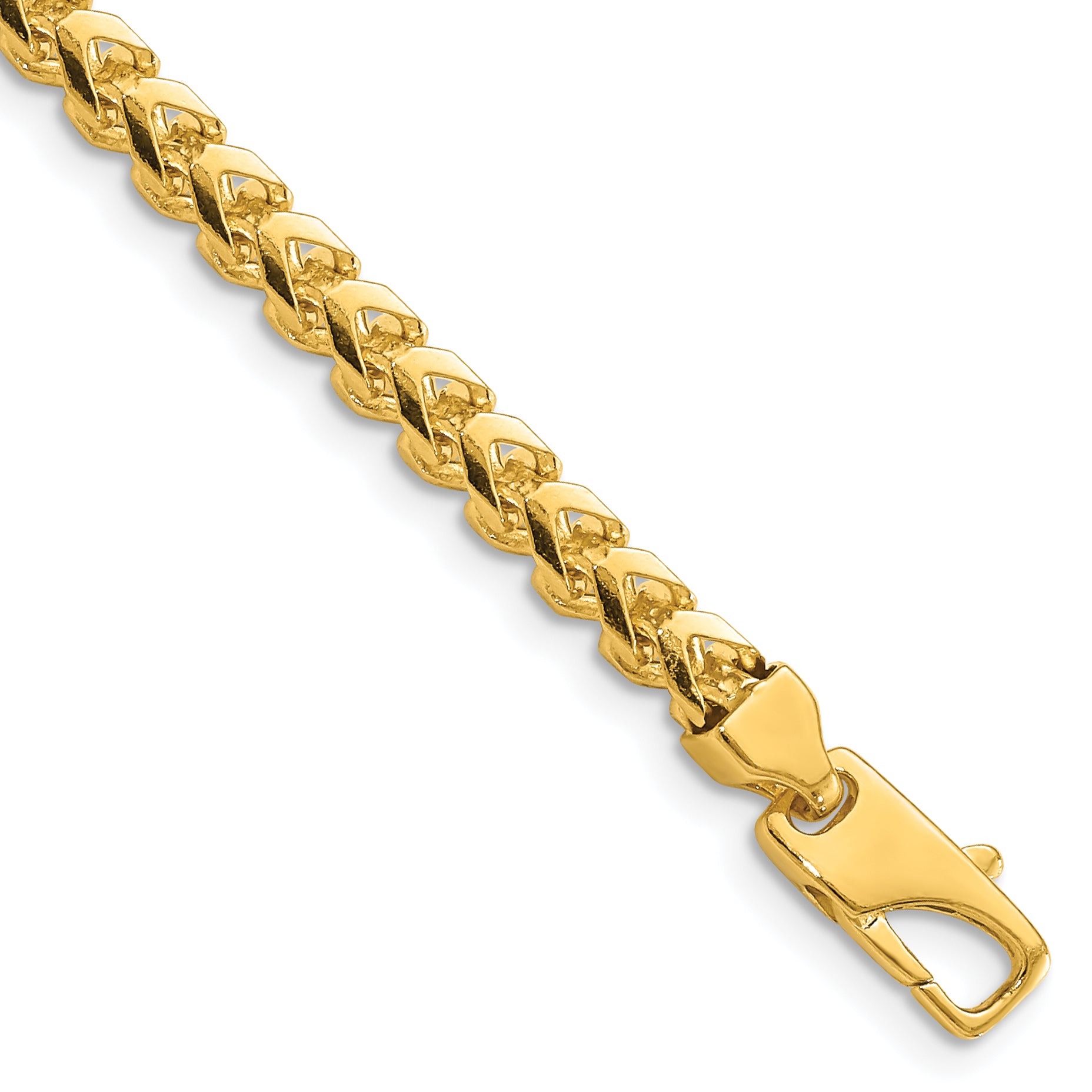 14K 9 inch 3.7mm Franco with Fancy Lobster Clasp Chain