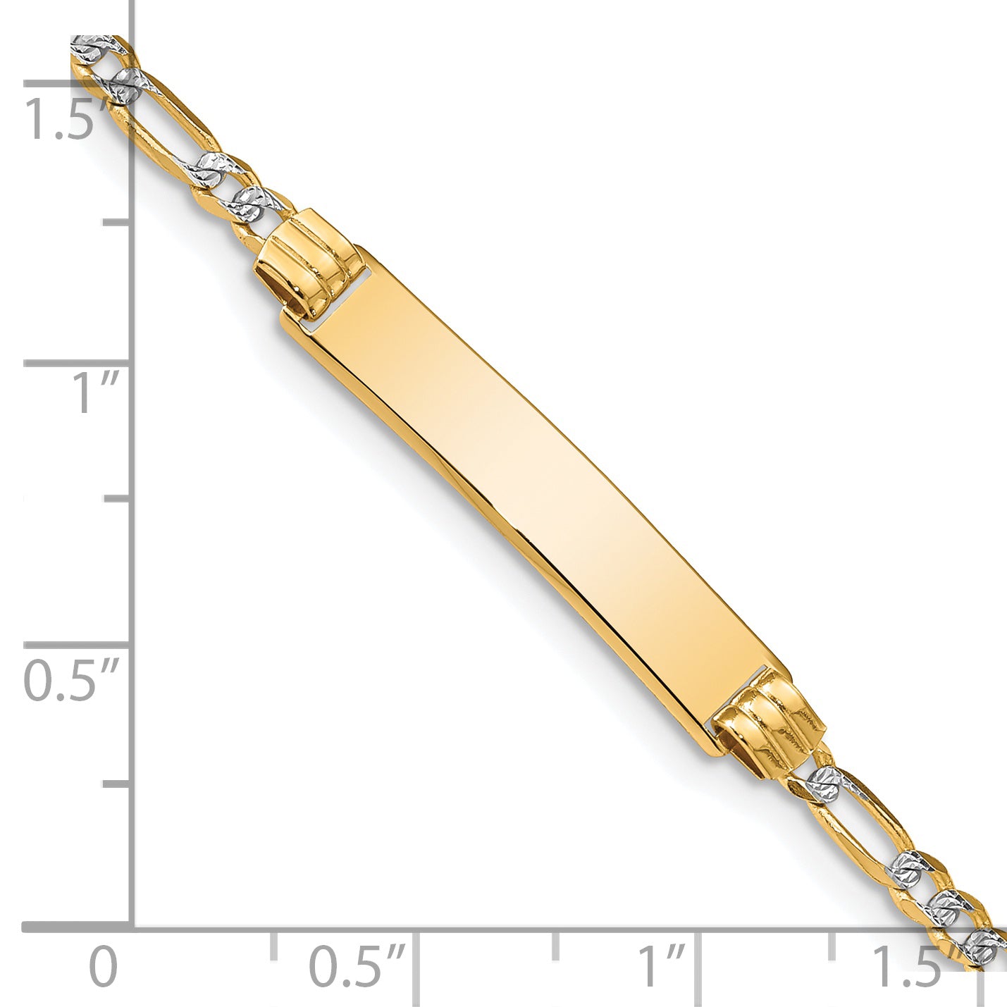 14k with Rhodium PavÃ¢â‚¬Å¡ Figaro ID Bracelet