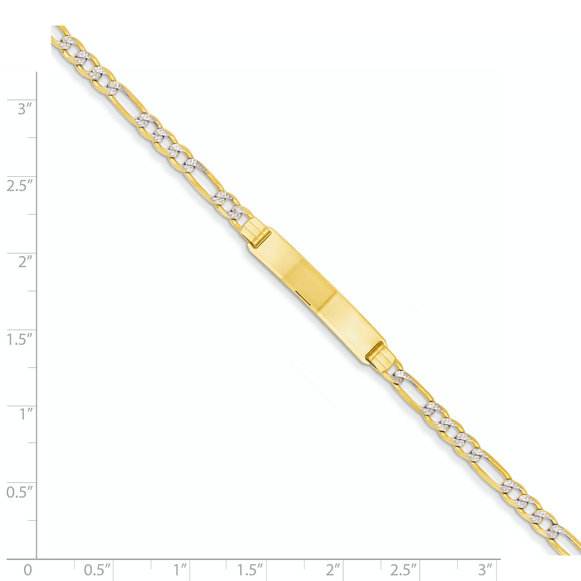 14k with Rhodium PavÃ¢â‚¬Å¡ Figaro ID Bracelet