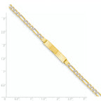 14k with Rhodium PavÃÂ¢Ã¢âÂ¬ÃÂ¡ Figaro ID Bracelet