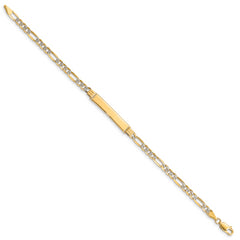 14k with Rhodium PavÃ¢â‚¬Å¡ Figaro ID Bracelet