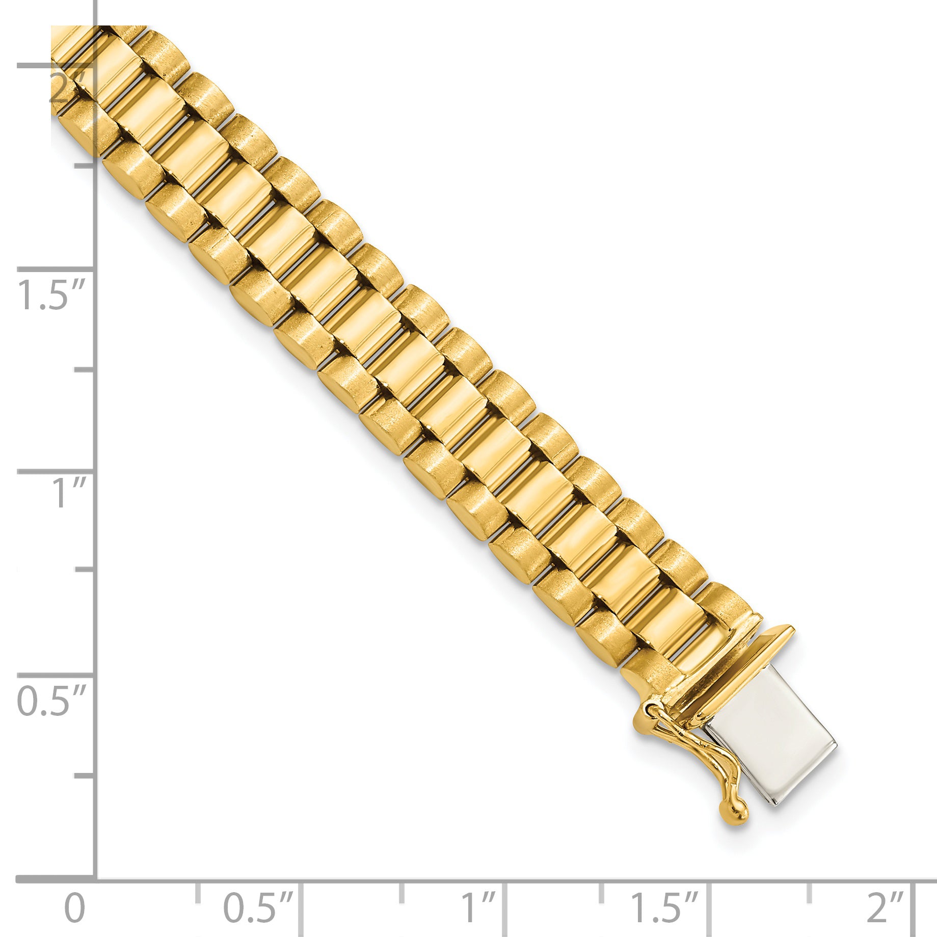 14K Men's Satin and Polished 8in Link Bracelet