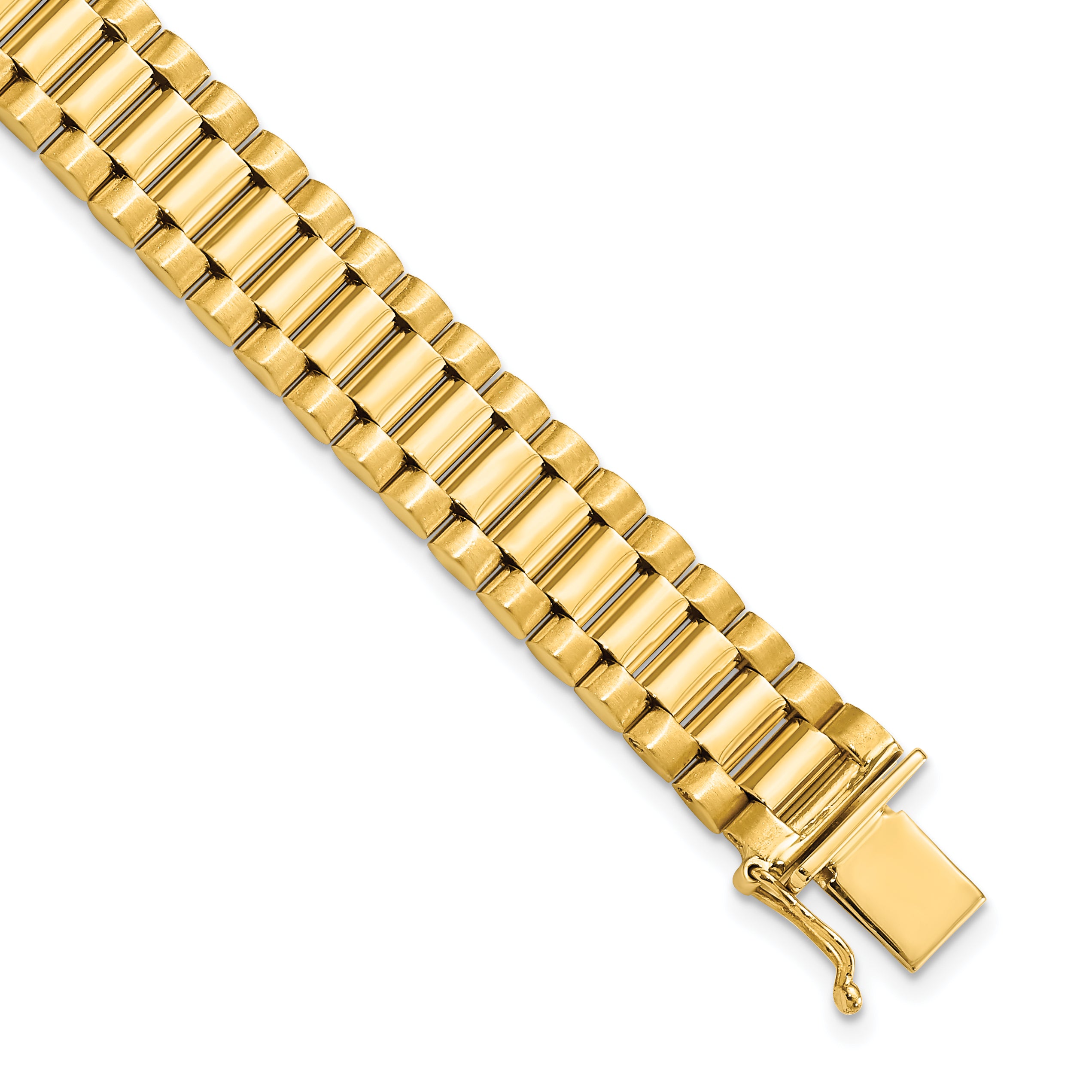 14K Men's Satin and Polished 8in Link Bracelet Main image