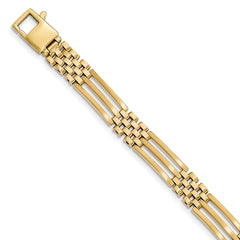 14K Brushed & Polished Link 8.5in Bracelet