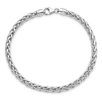 14k White Polished 8.25in Wheat Chain Bracelet