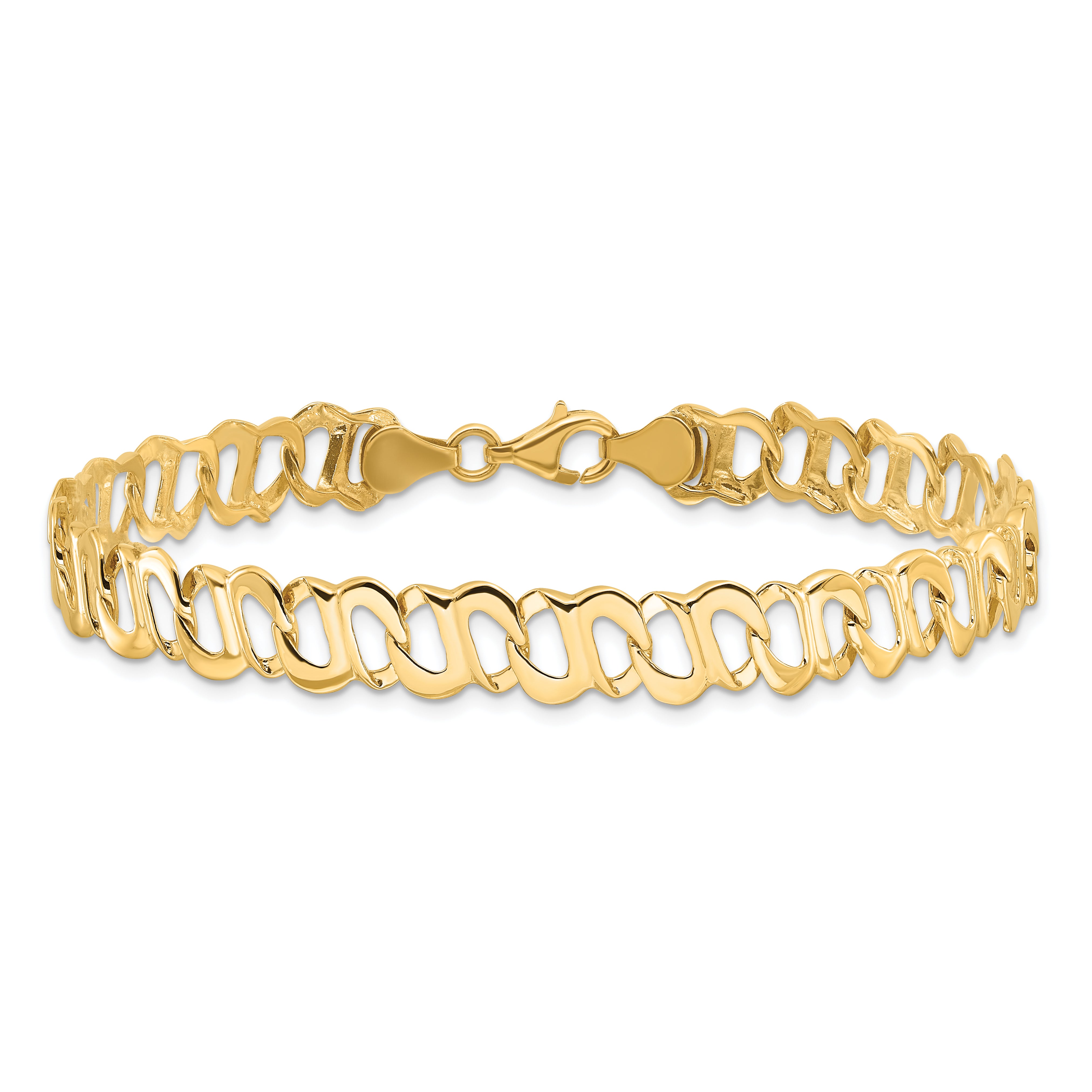 14k Polished Fancy Link Bracelet - 8.75