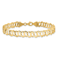 14k Polished Fancy Link Bracelet - 8.75