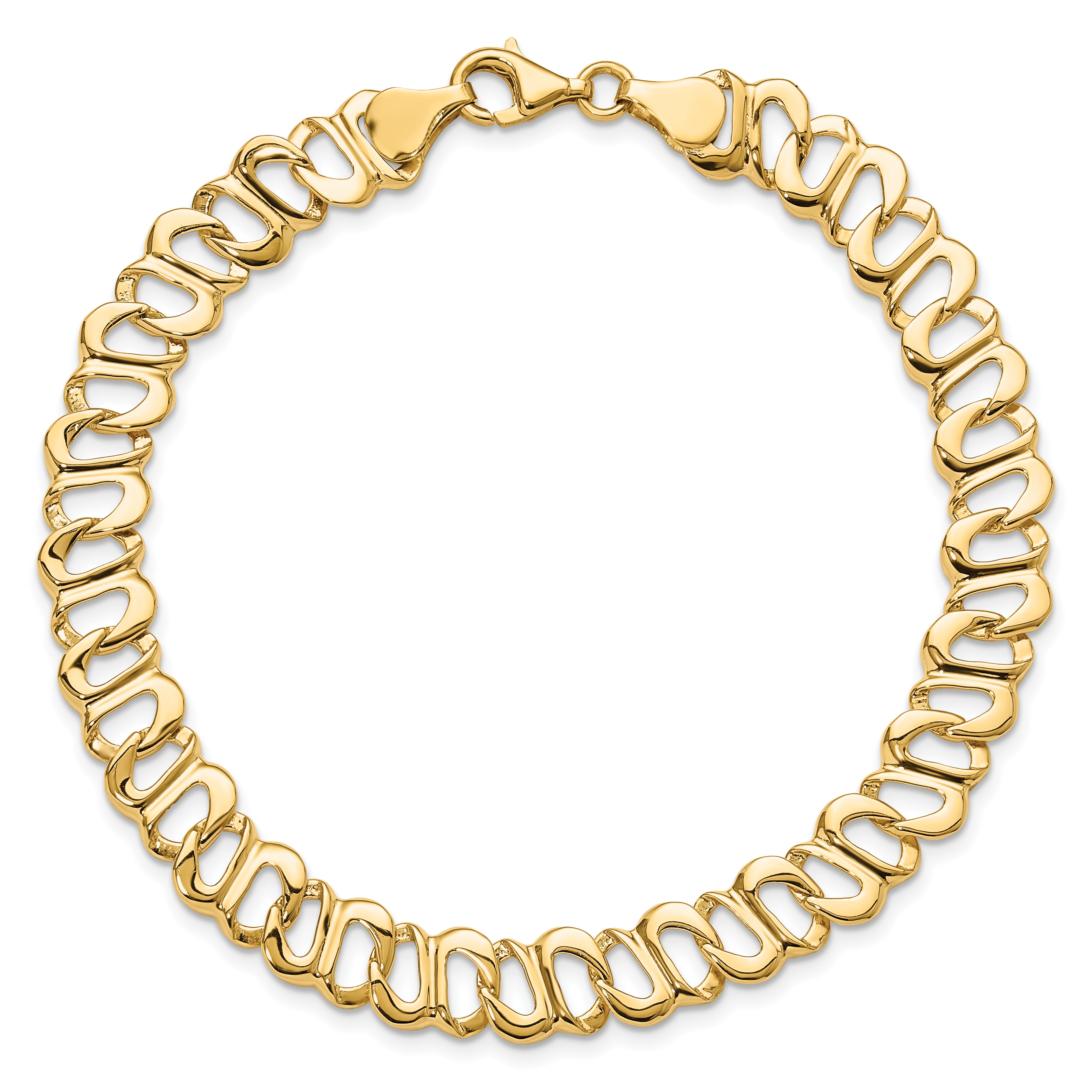14k Polished Fancy Link Bracelet - 8.75