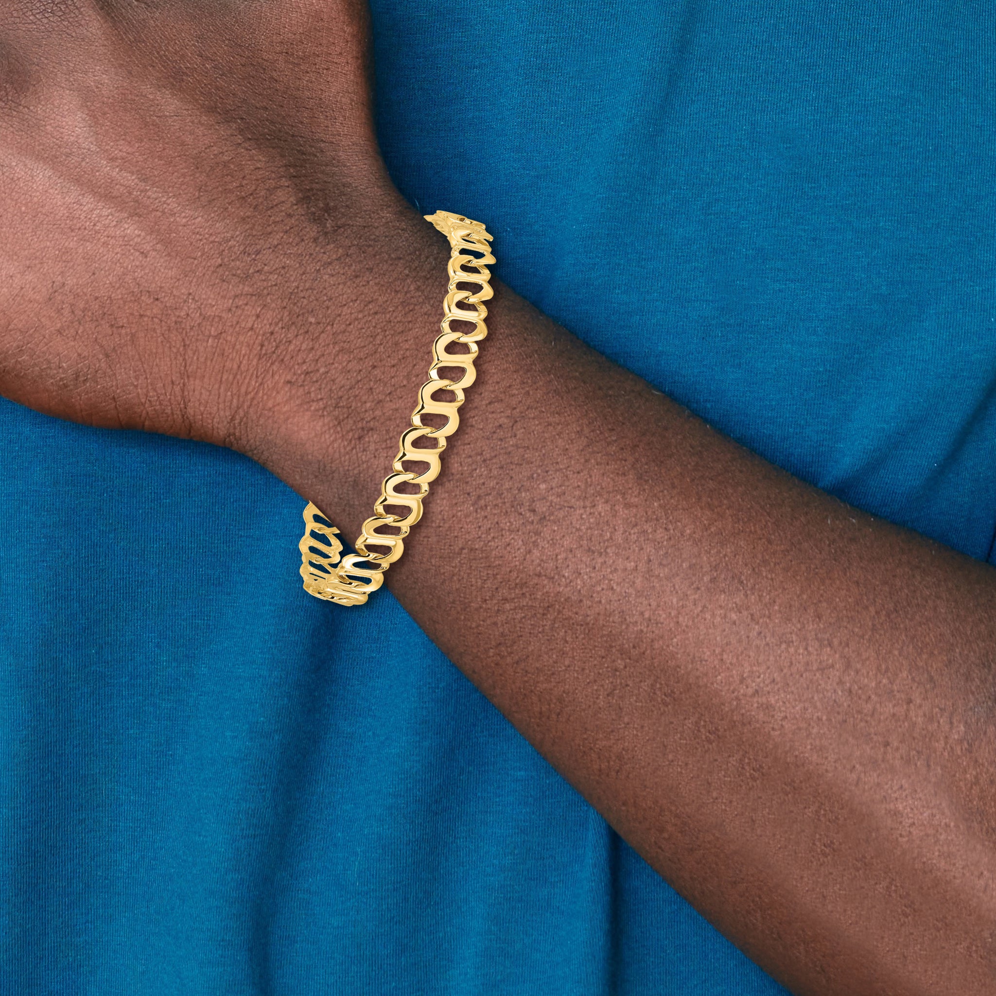 14k Polished Fancy Link Bracelet - 8.75