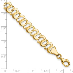14k Polished Fancy Link Bracelet - 8.75