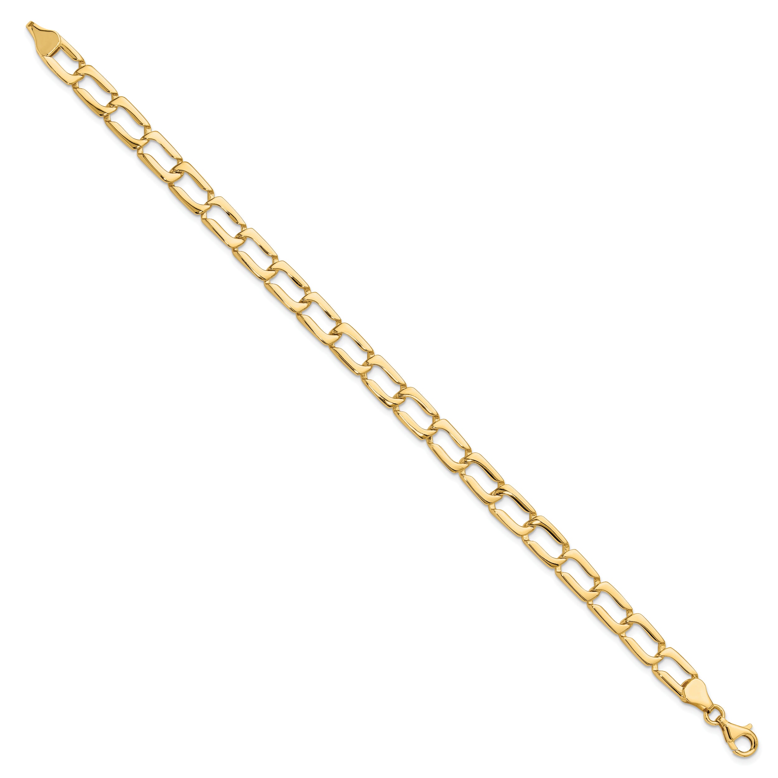 14k Polished Link Bracelet - 8.5