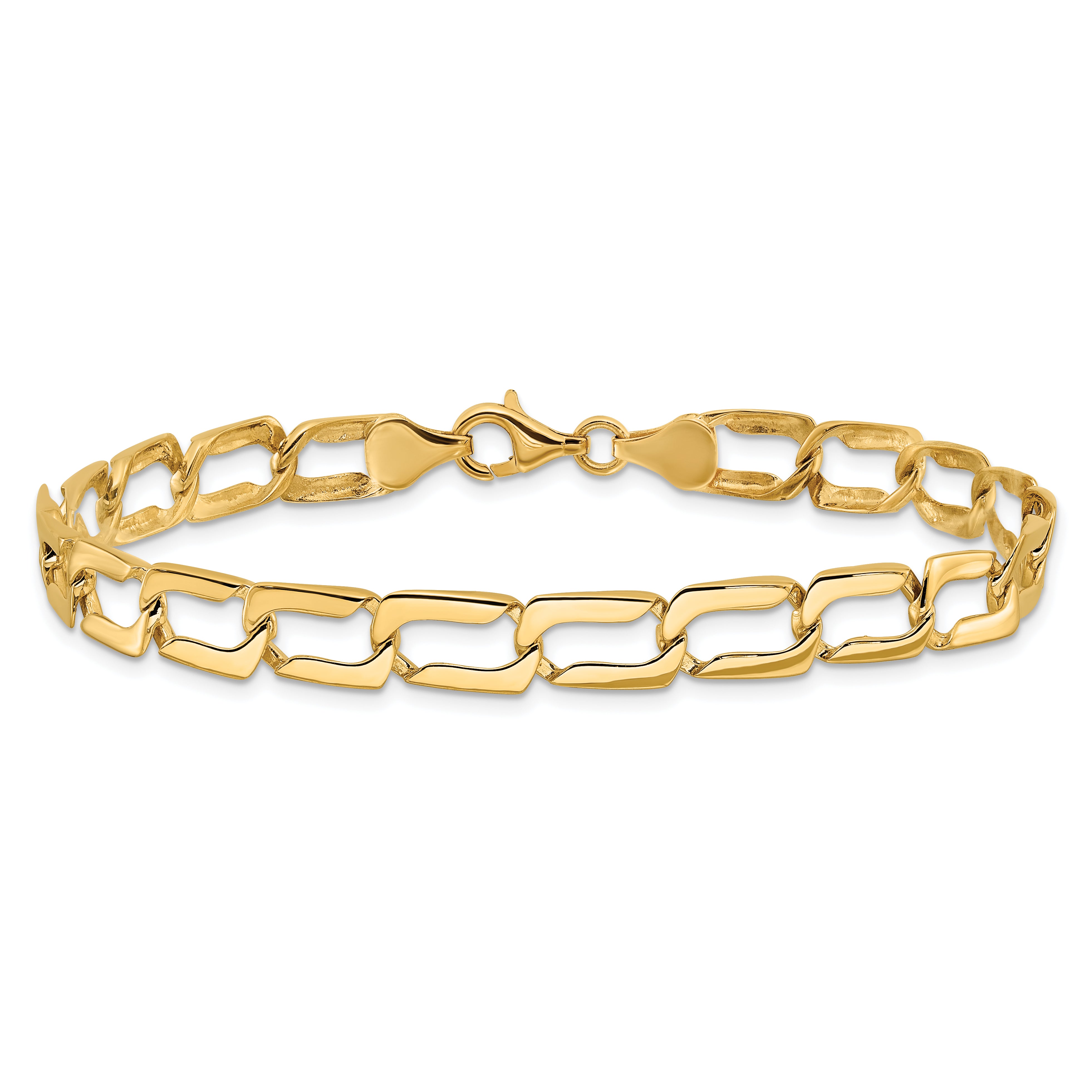 14k Polished Link Bracelet - 8.5