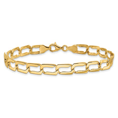14k Polished Link Bracelet - 8.5