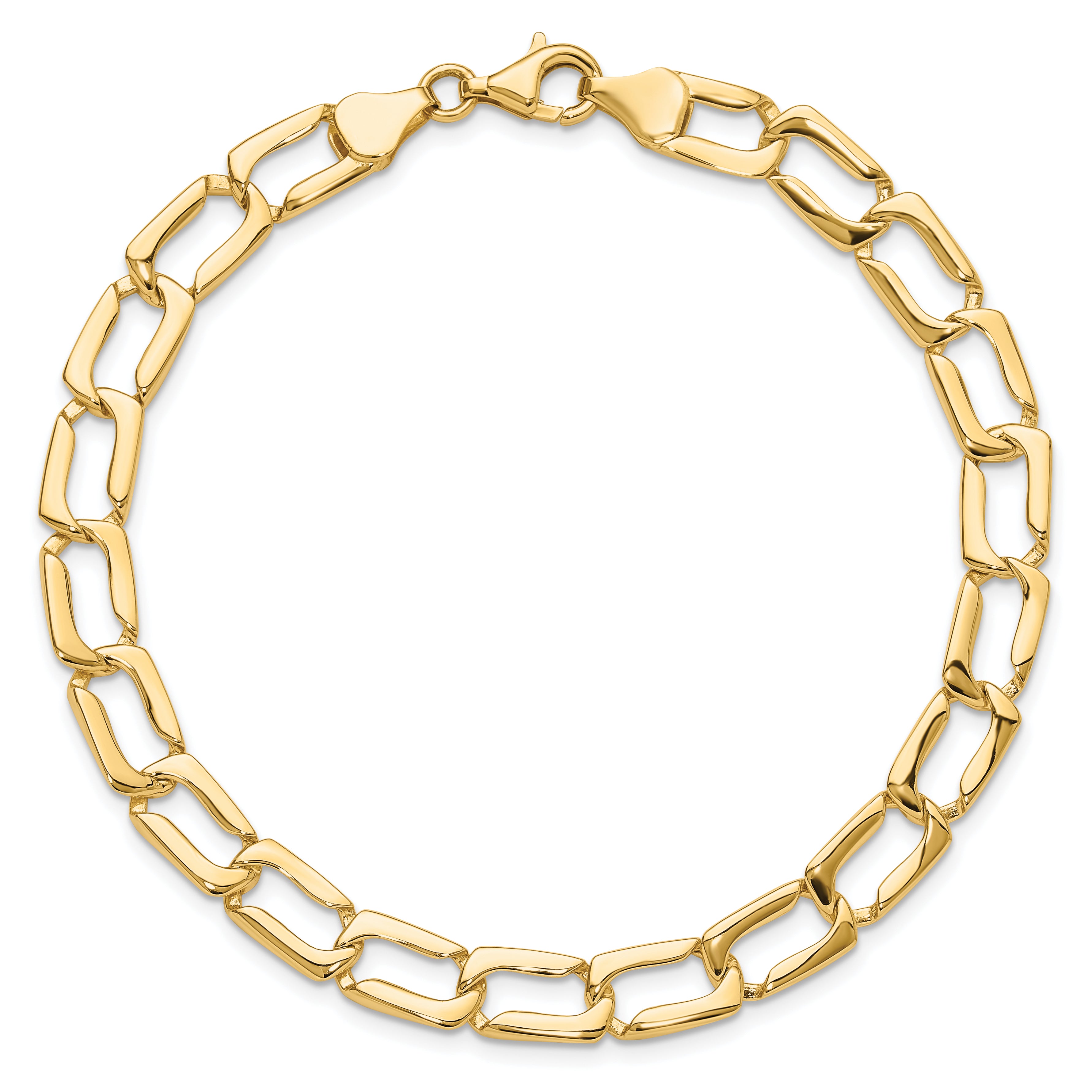 14k Polished Link Bracelet - 8.5