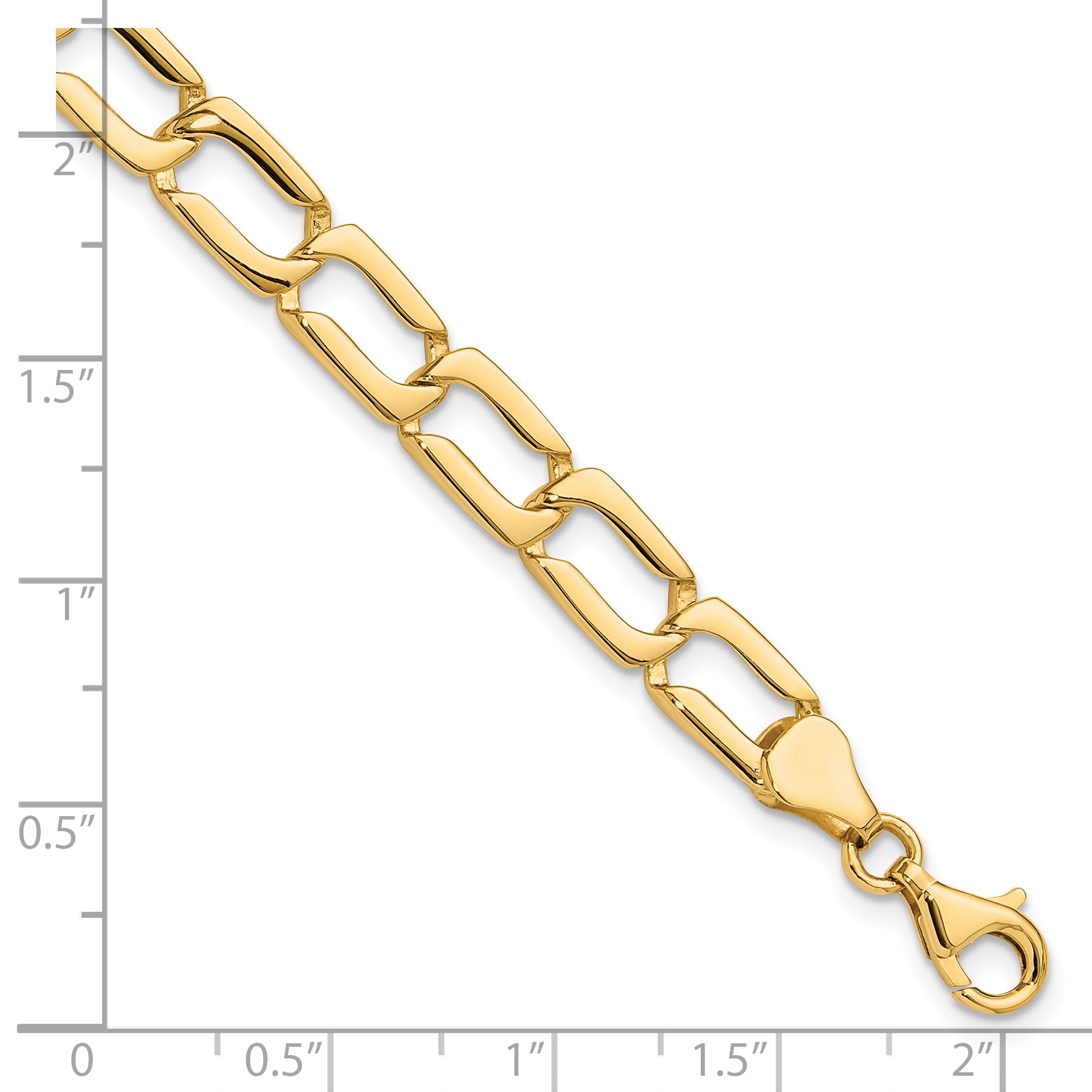 14k Polished Link Bracelet - 8.5