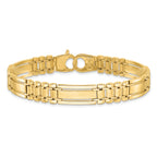 14k Polished and Satin 8.5in Mens Link Bracelet