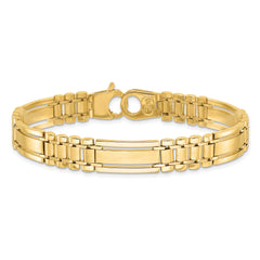14k Polished and Satin 8.5in Mens Link Bracelet - 8.5