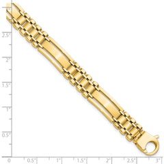 14k Polished and Satin 8.5in Mens Link Bracelet - 8.5