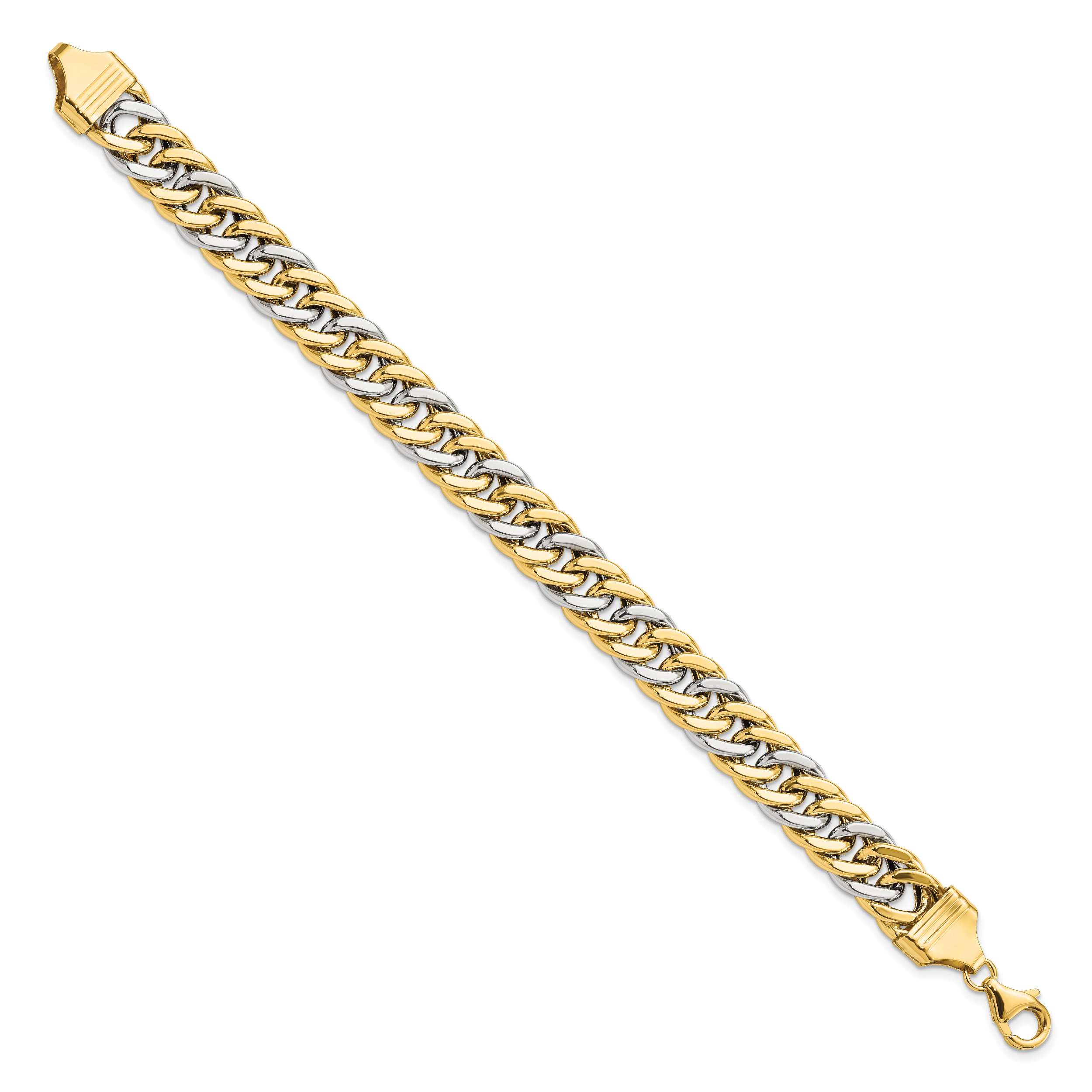 14k Two-tone 8 inch Curb Link Bracelet Secondary image