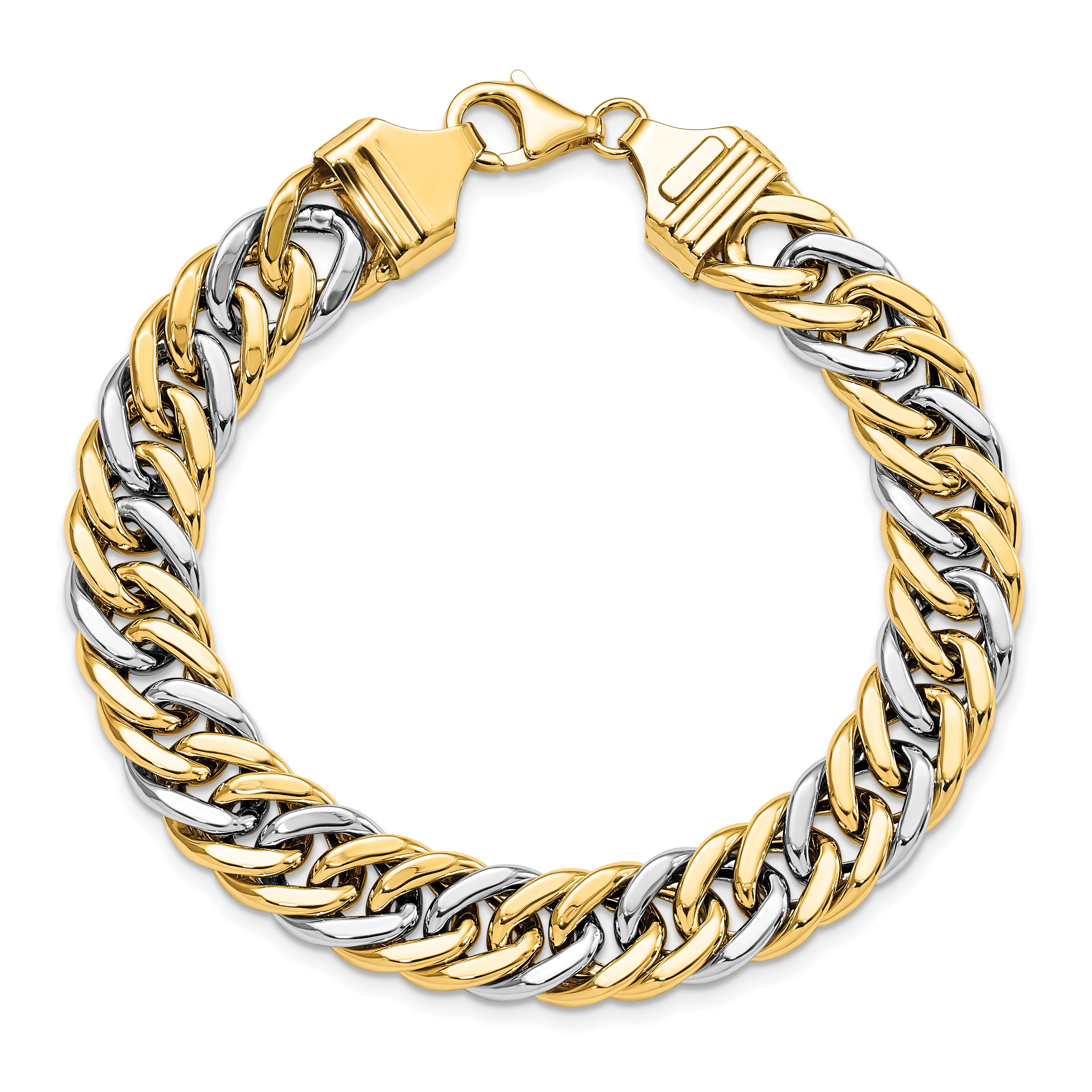 14k Two-tone 8 inch Curb Link Bracelet - 8