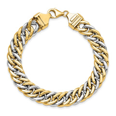 14k Two-tone 8 inch Curb Link Bracelet - 8