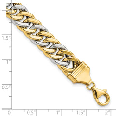 14k Two-tone 8 inch Curb Link Bracelet - 8
