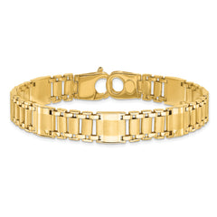 14k Satin & Polished Men's Link Bracelet - 8.5