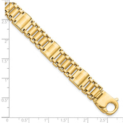 14k Satin & Polished Men's Link Bracelet - 8.5