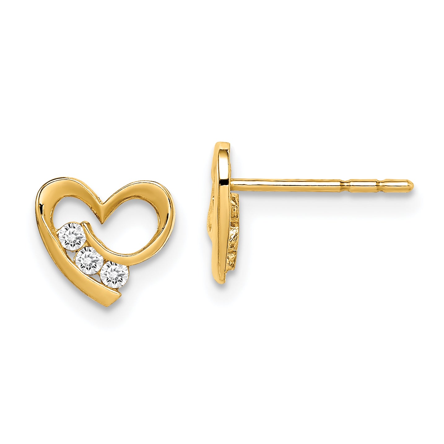 14k Madi K CZ Heart Post Earrings Main image