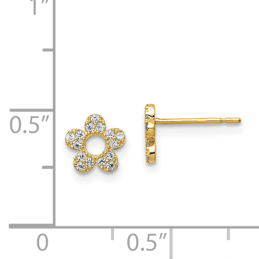 14k Madi K CZ Flower Post Earrings